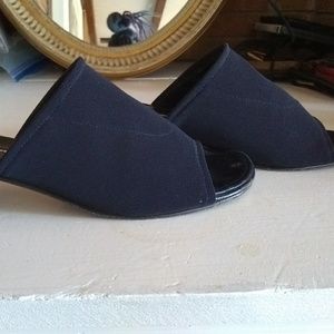 Navy mules/ slides